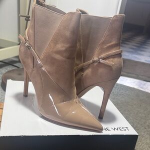 Nine West Beige Stiletto Heeled Boots